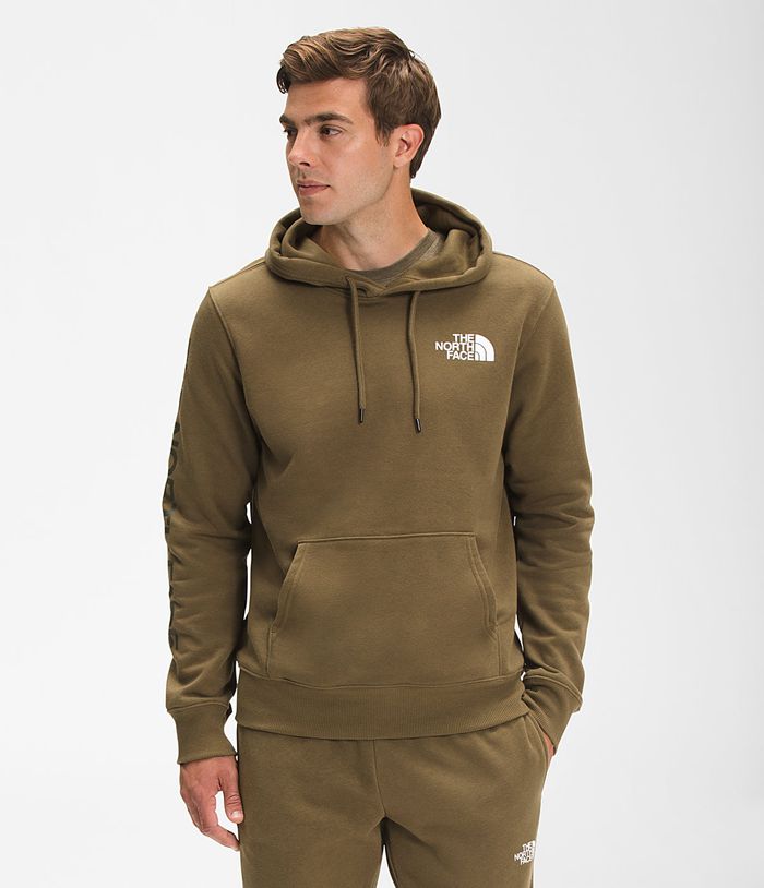 The North Face Mens Hoodie New Sleeve Hit 096FENBIW - Olive